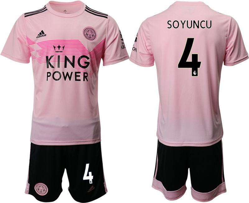 Men 2019-2020 club Leicester City away #4 pink Soccer Jerseys